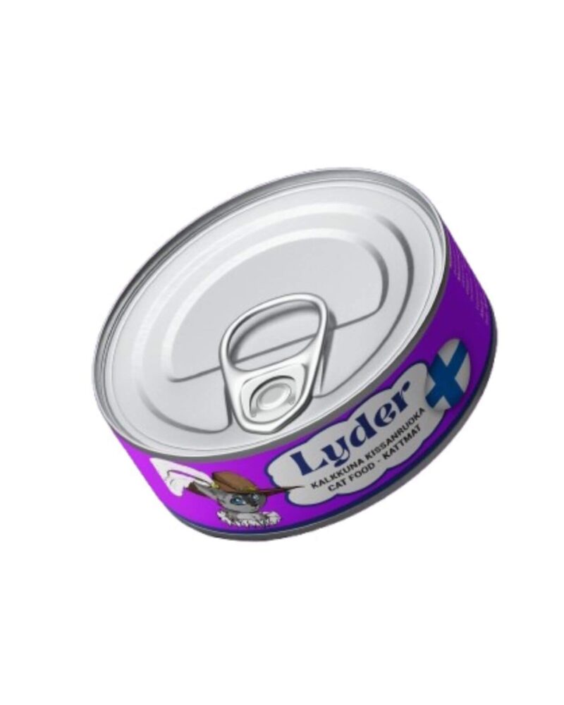 Lyder kalkkuna -suomalainen kissan märkäruoka. Viljaton ja sokeriton kissanruoka